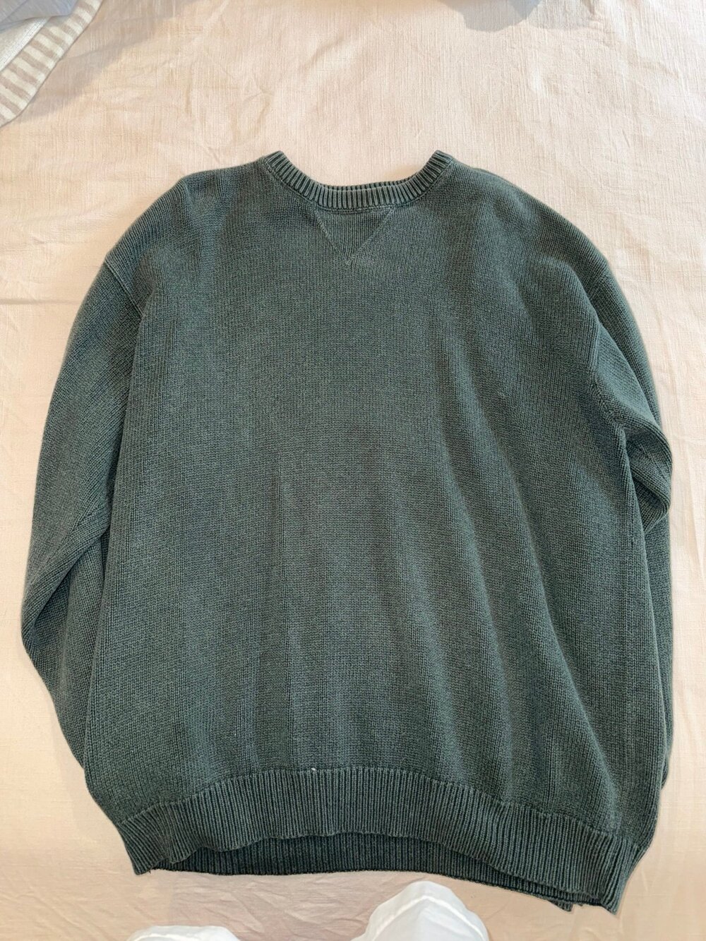 Croft & Barrow XLT Green 100% Cotton Crewneck Sweater